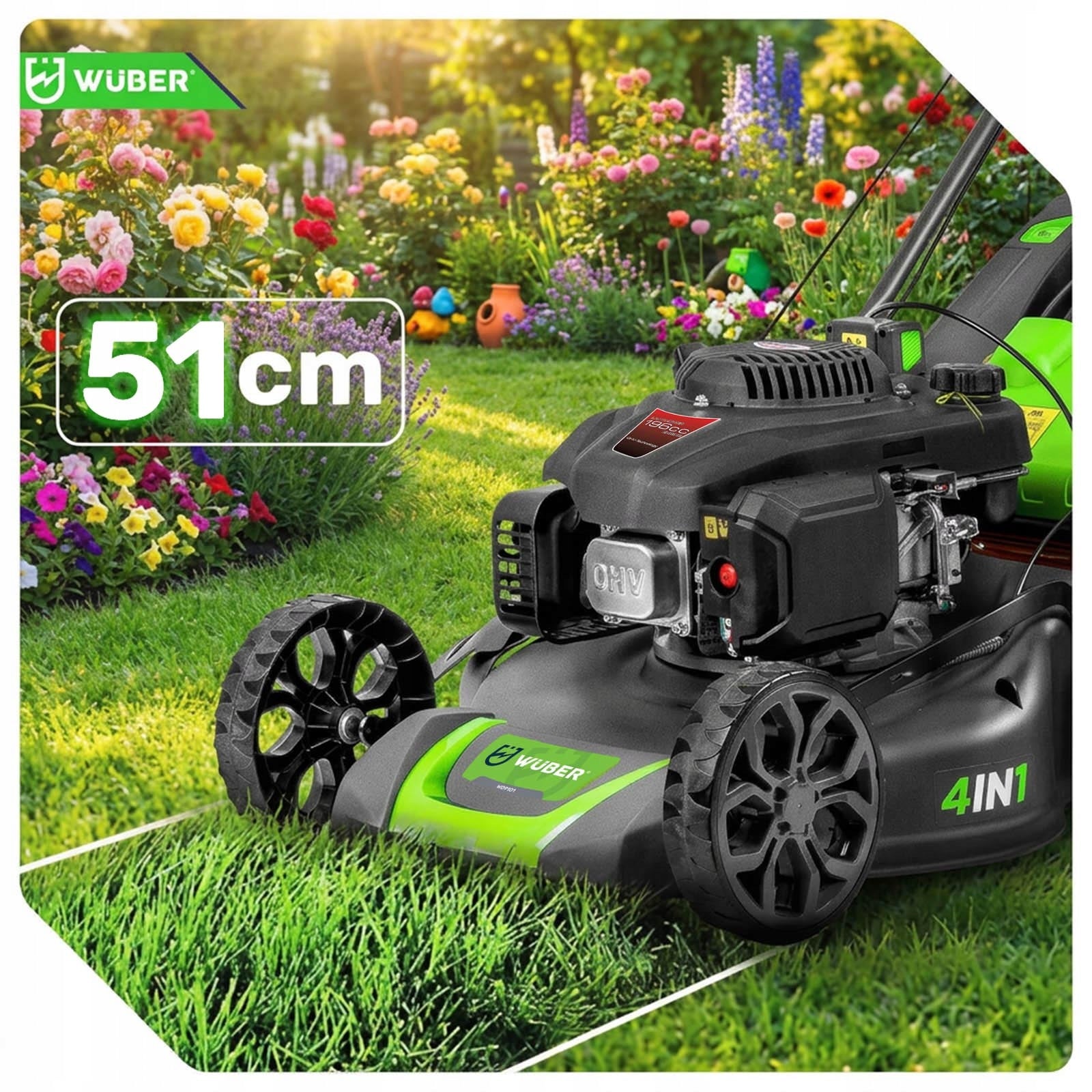 LAWN MOWER COMBUSTION ENGINE LONCIN MULCH DRIVE STRONG 51CM 70L +OIL Brand Wuber