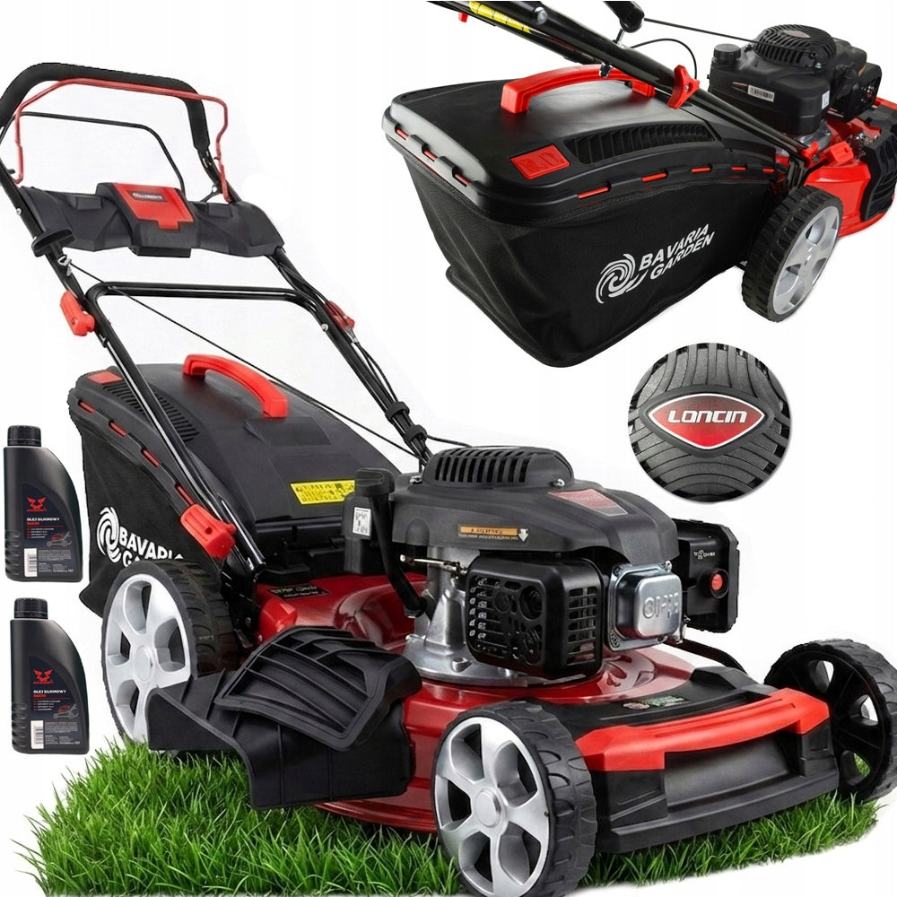 LAWN MOWER WITH DRIVE POWERFUL ENGINE LONCIN DRIVE OIL 5,4 KM