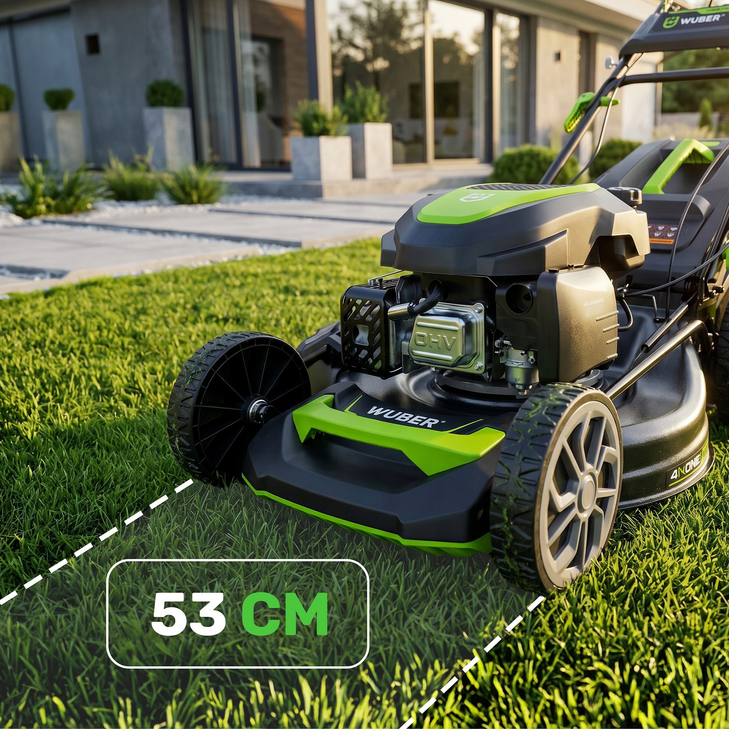 LAWN MOWER WITH DRIVE STRONG 6,25KM START ON BUTTON 53CM Basket capacity 60 l