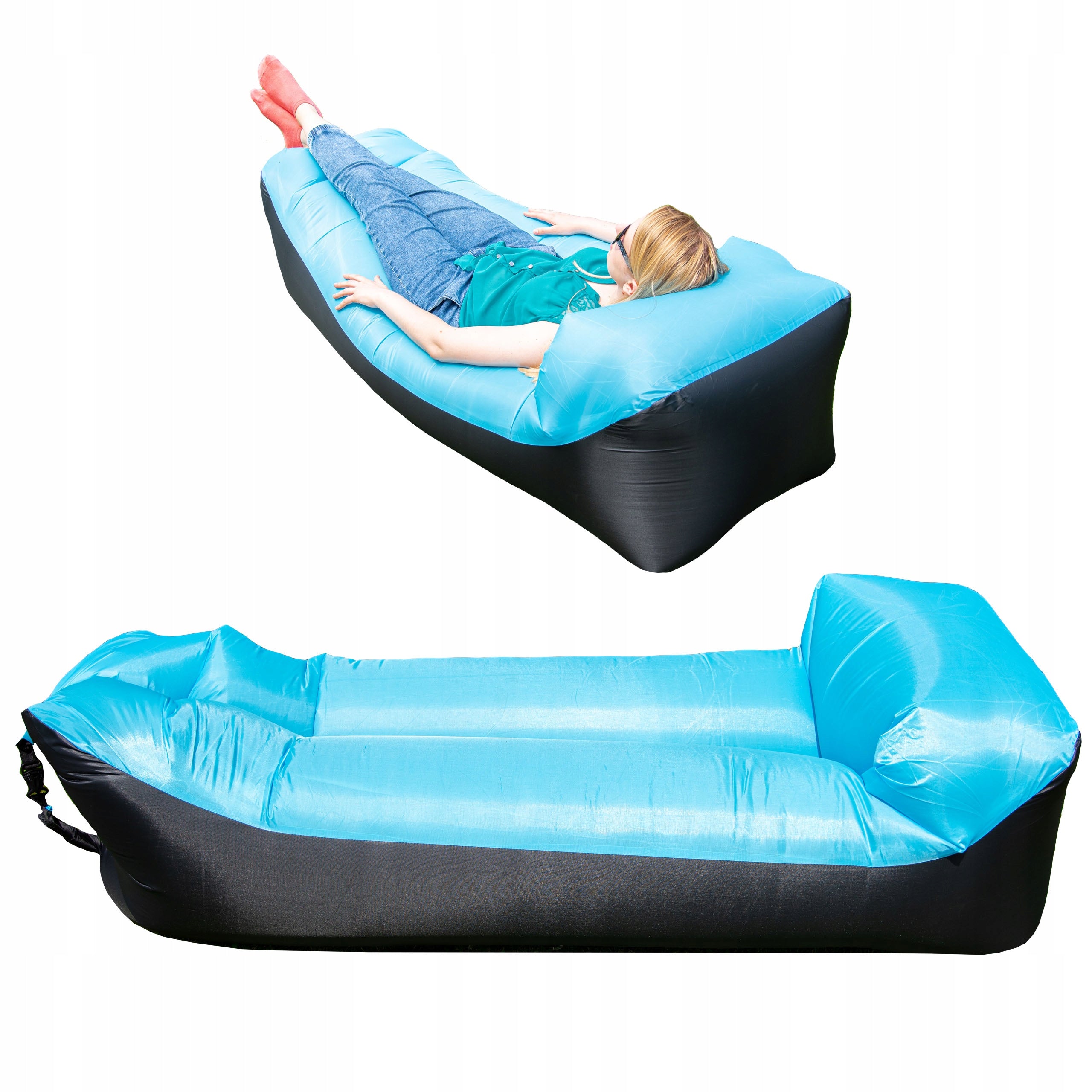 LAZY BAG Air Sofa InFLATABLE Sun Lounger Mattress Armchair Material Ripstop HEADREST
