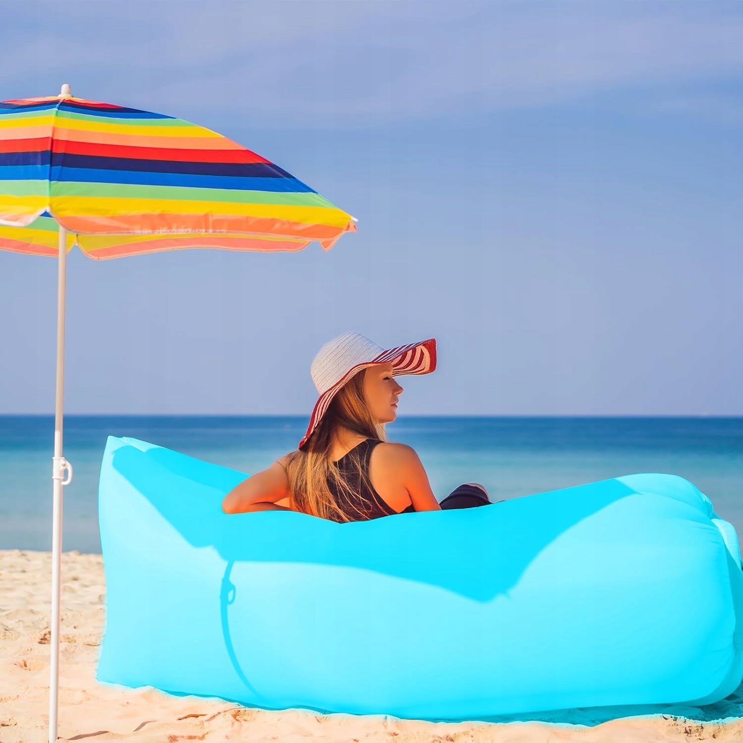 LAZY BAG Inflatable Sofa Deckchair MATTRESS Beach Cushion Chair Inflatable Packaging status original