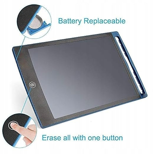 LCD 12" GRAPHICS TABLET FOR WRITING AND DRAWING WITH STYLUS 2 PCS. BLUE Model NIEBIESKI