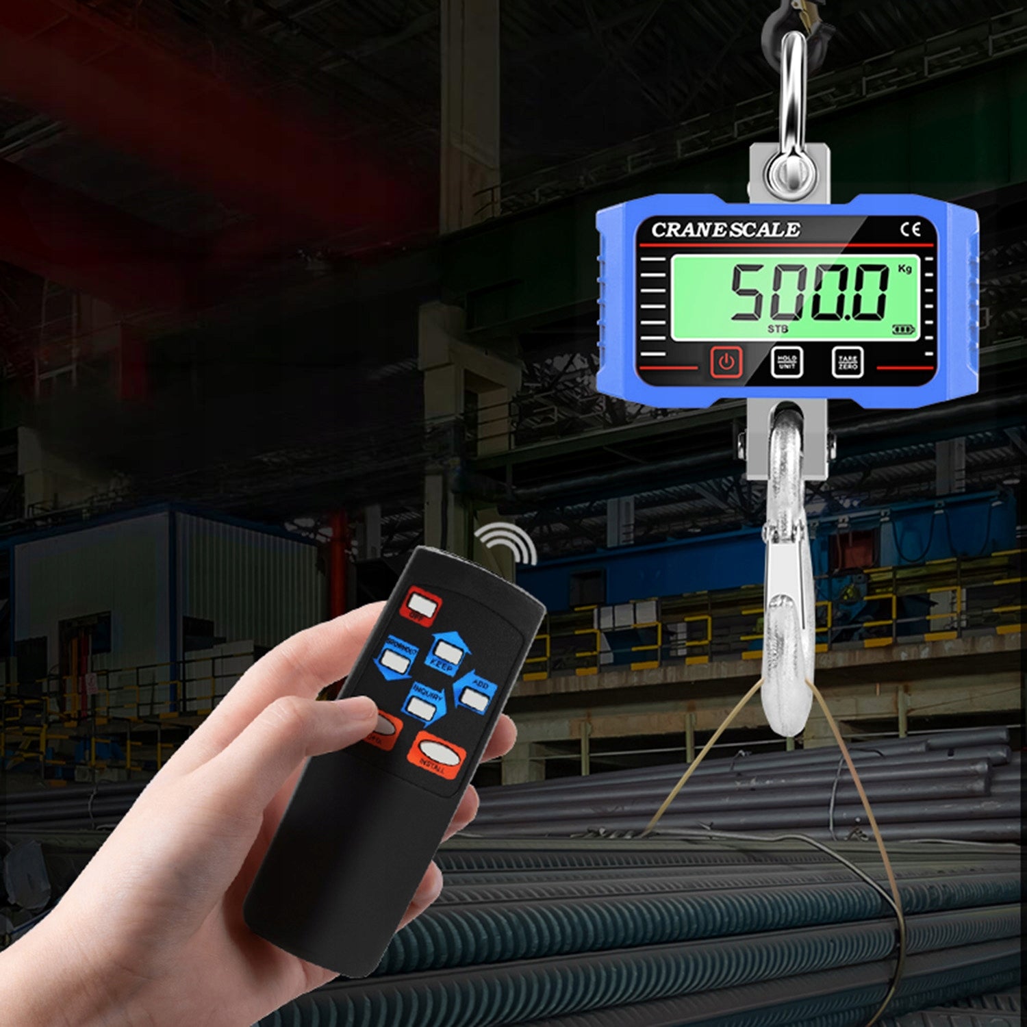 LCD CRANE HOOK SCALE 2000KG 2T STORAGE BIG BAG SUSPENDED HANGING Packaging status original