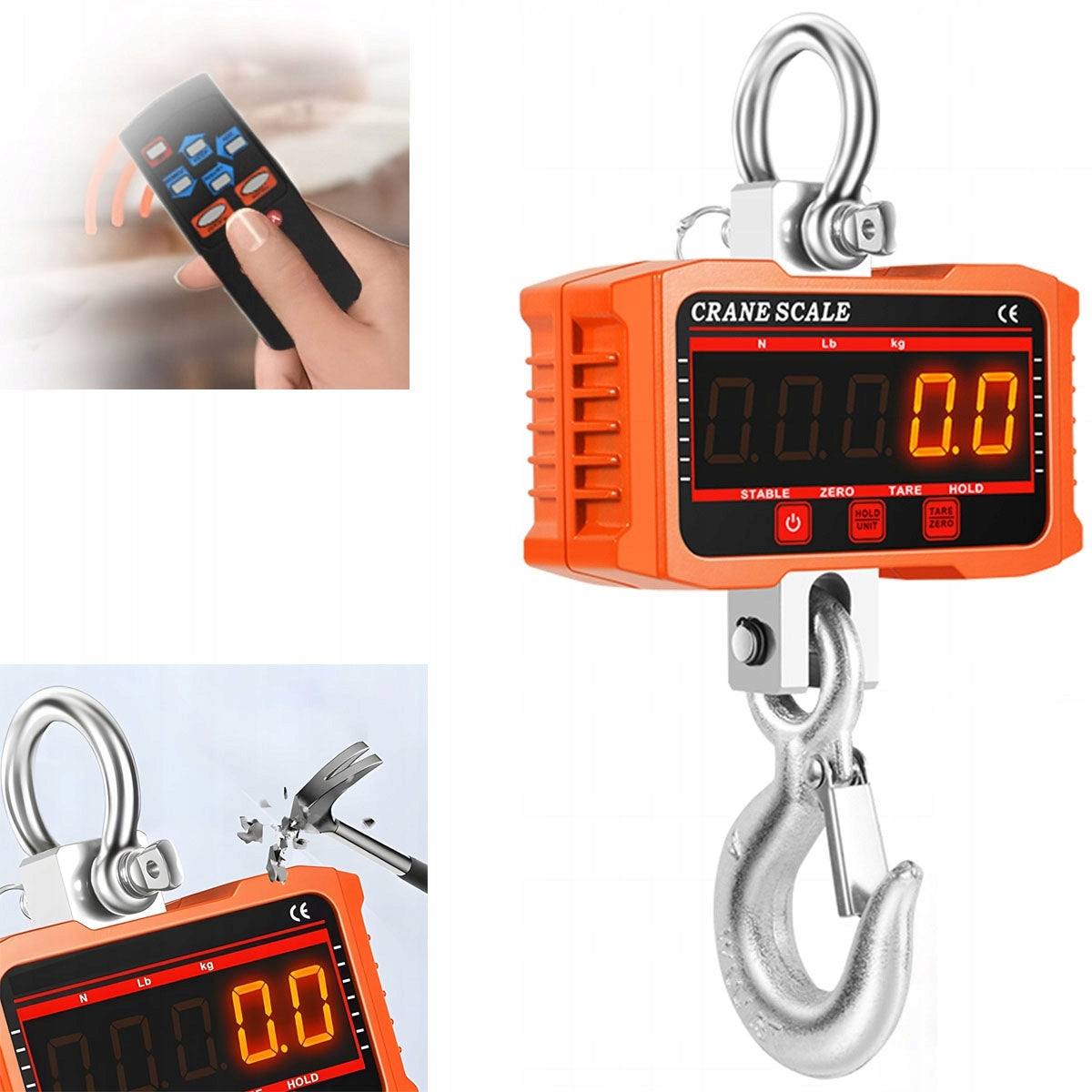 LCD CRANE HOOK SCALE 2000KG 2T STORAGE BIG BAG SUSPENDED HANGING
