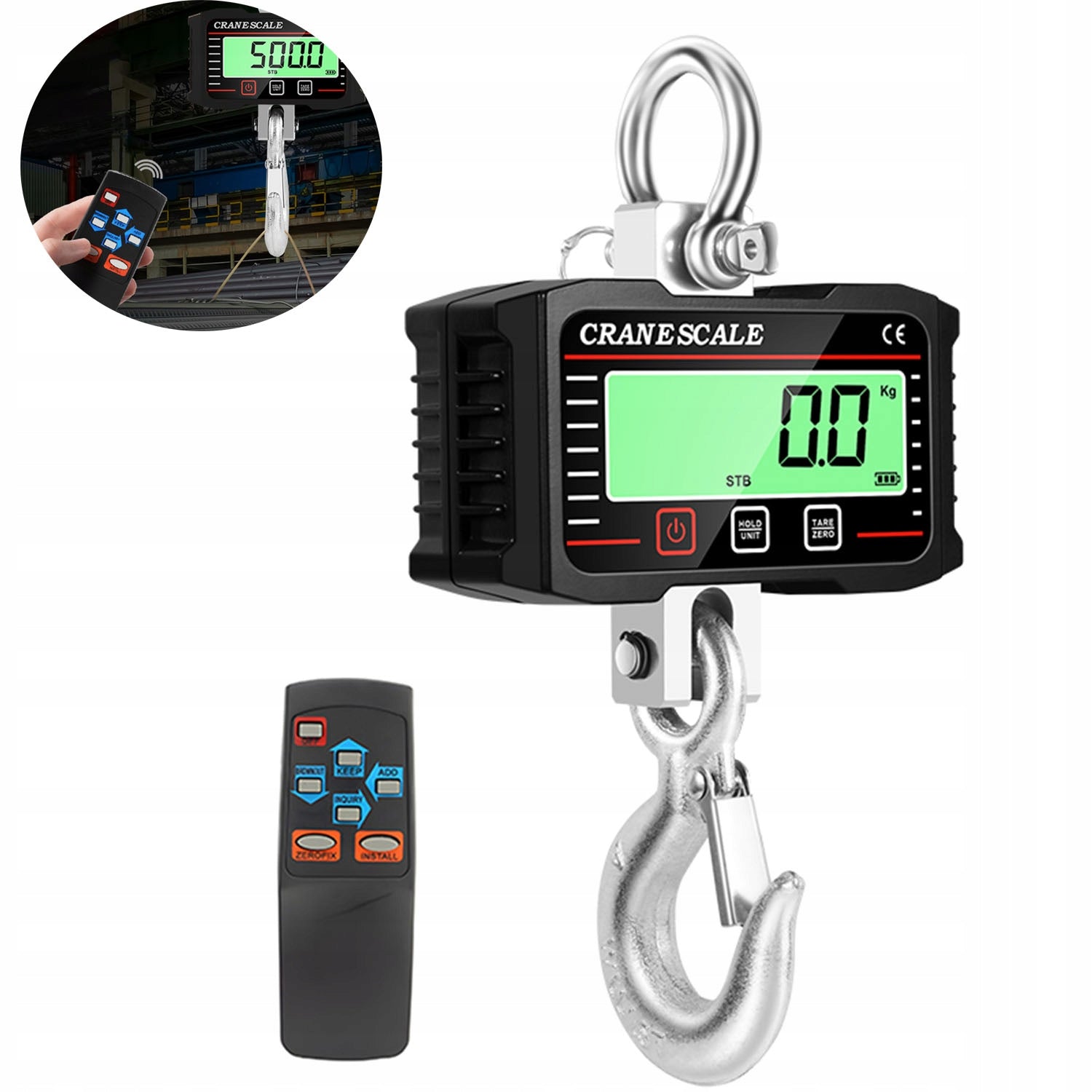 LCD CRANE HOOK SCALE 2000KG 2T STORAGE BIG BAG SUSPENDED HANGING
