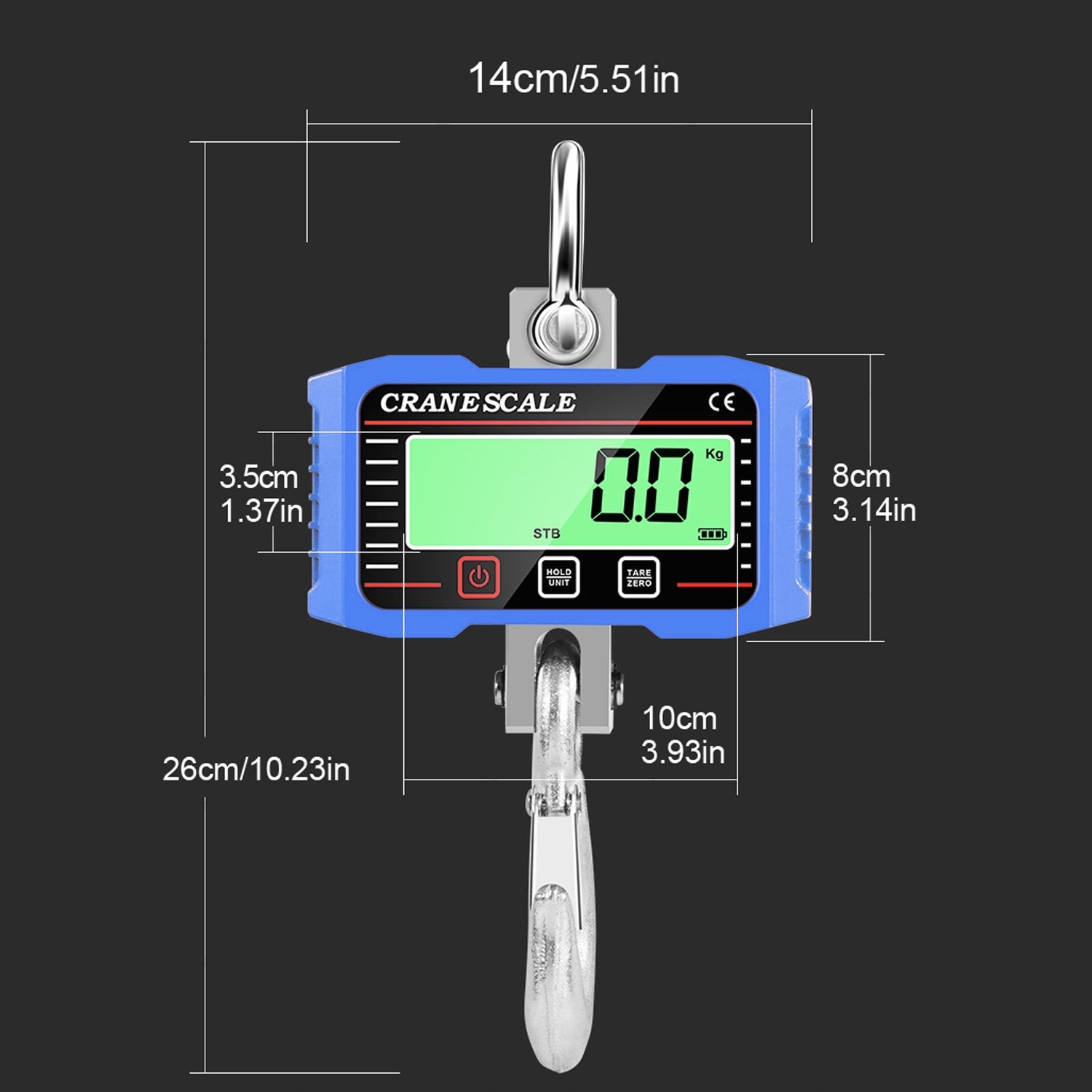 LCD CRANE HOOK SCALE 2000KG WAREHOUSE BIG BAG SUSPENDED HANGING 2T Manufacturer code UJMHHGT