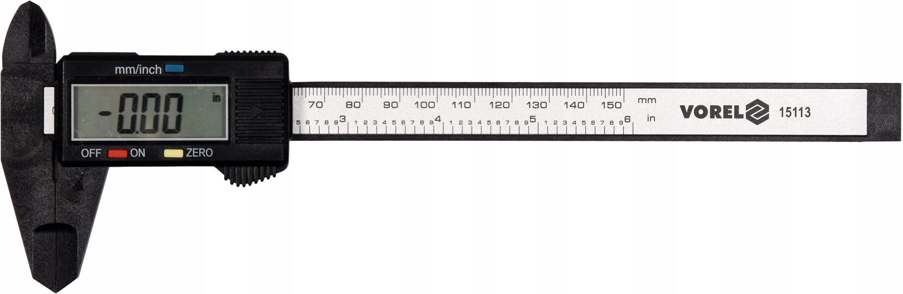 LCD ELECTRONIC CALIPER 150mm 15cm CARBON FIBER VOREL Batteries included no