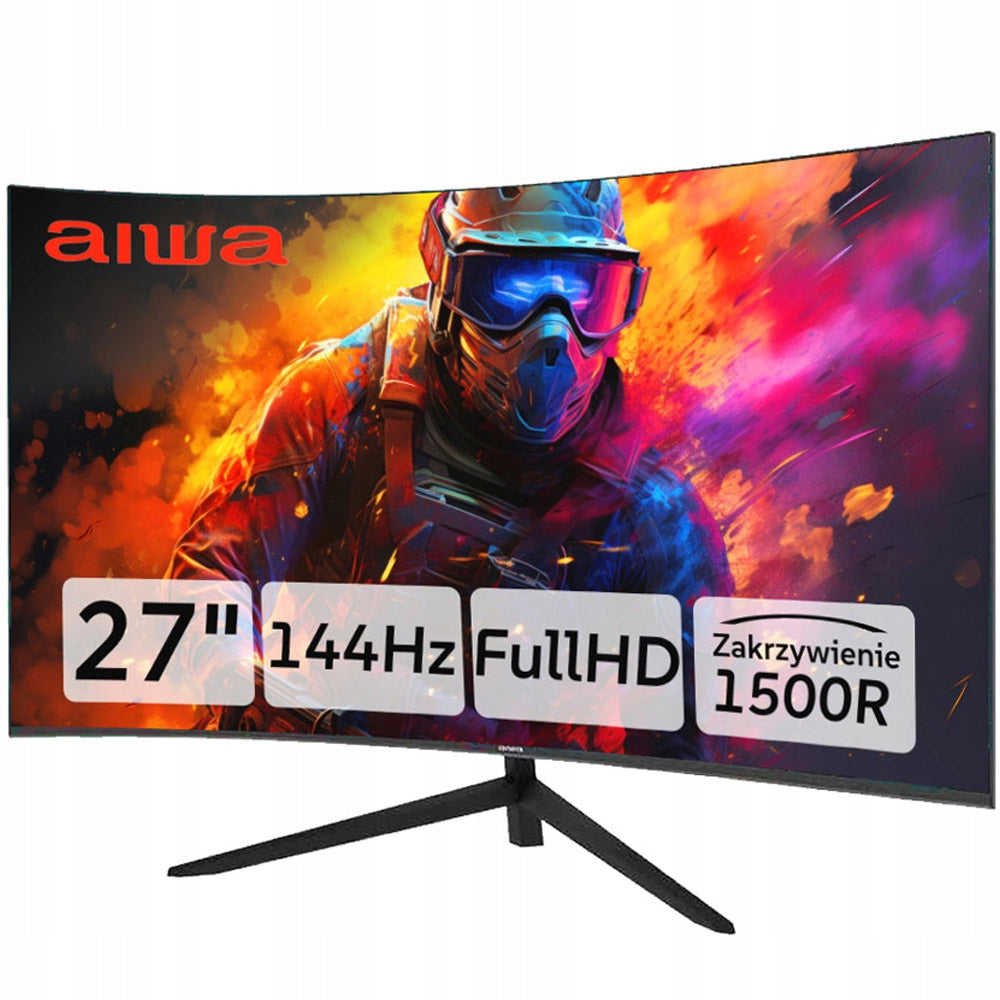 LCD Gaming Monitor AIWA 27" 1920x1080 144Hz HDMI Frameless Curved