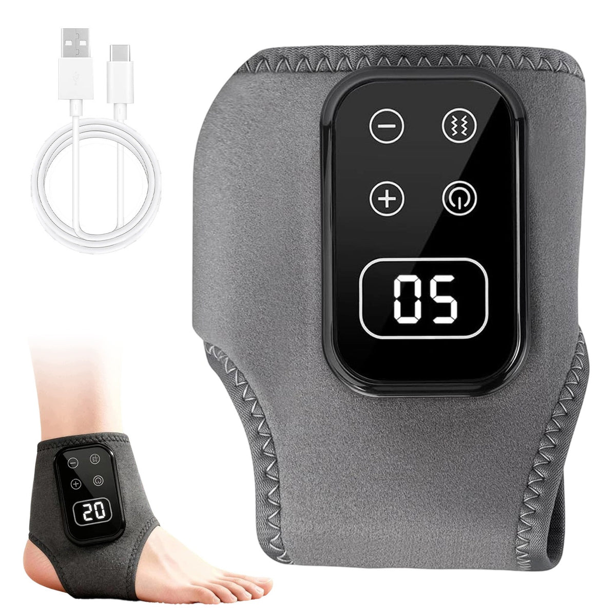 LCD VIBRATION MASSAGER FOR FEET AND ANKLES WITH HEATING PAIN REHABILITATION 5 modes Brand no brand