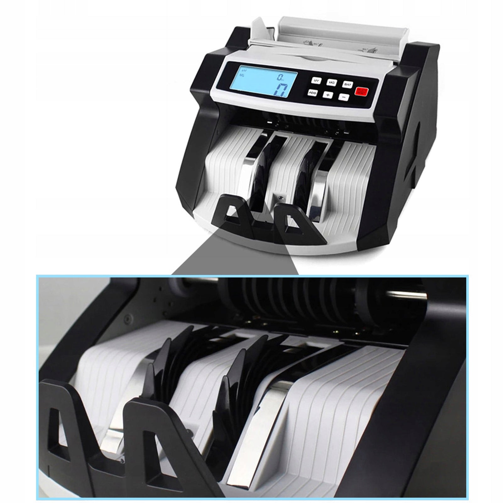 LCD in foreign currency displays counterfeit money detector for dollar GQ
