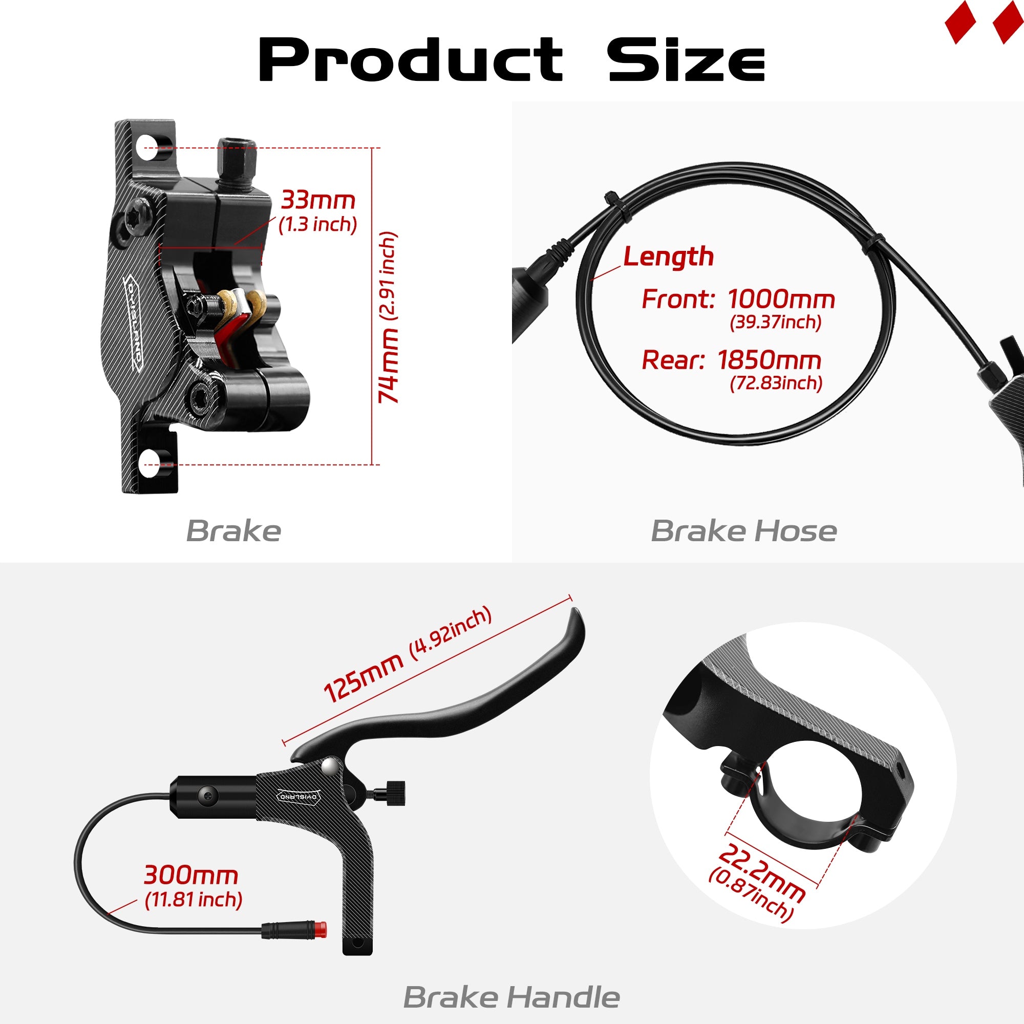 LD200 electric bike Hydraulic Disc Brake Set 2Piston E-Bike Brake Packaging status original