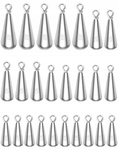 LEAD FISHING WEIGHTS SET OF 25 PIECES 4 SIZES FISHING