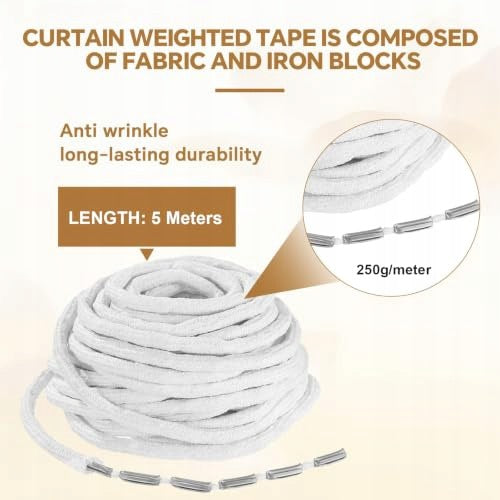 LEAD TAPE FOR CURTAINS 5 METERS 250G WEIGHT DIY steel for home Manufacturer code Nieoznaczona