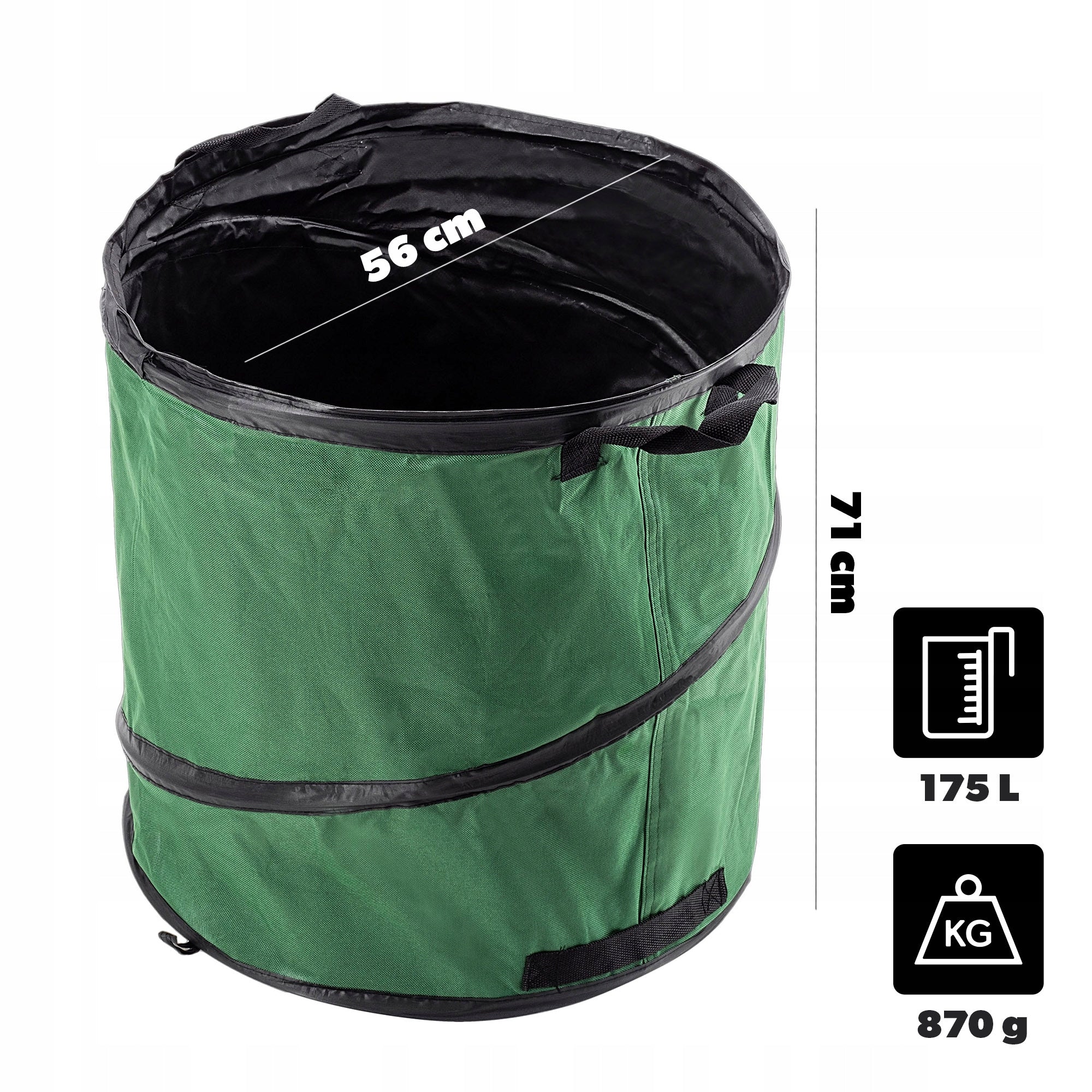 LEAF BAG GARDEN WASTE BASKET GRASS FOLDING STRONG WITH HANDLES 175 L Manufacturer code K12890
