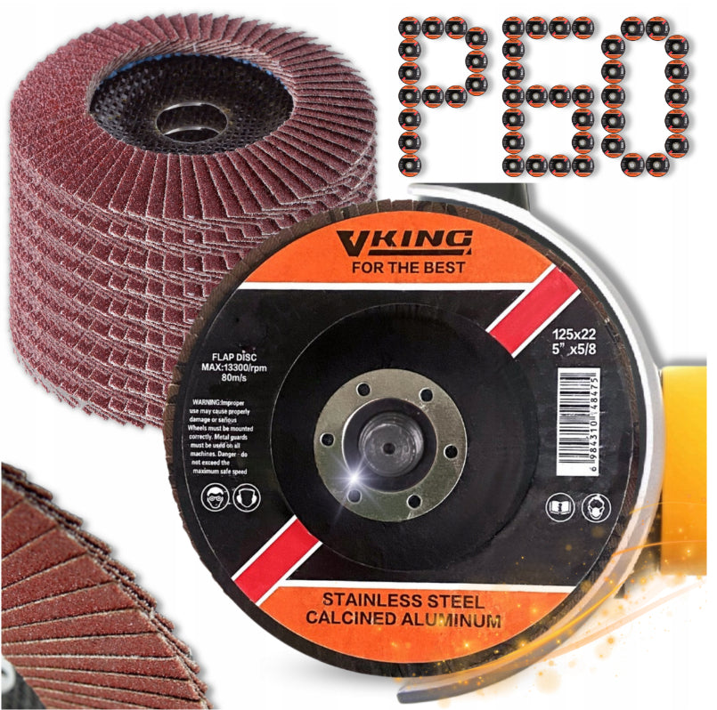 LEAF DISC 125mm RUST METAL GRINDING LAMELLA P60 10PCS