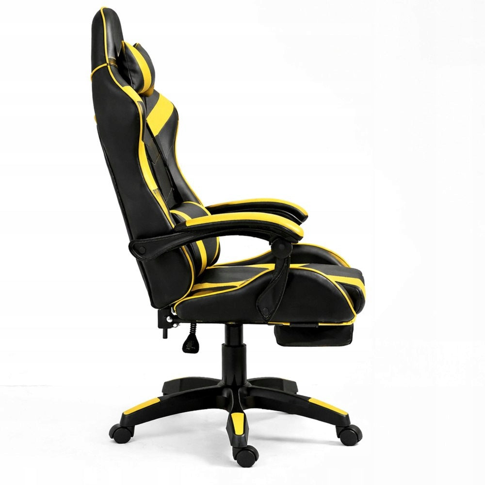 LEAN Gaming Chair Swivel Office With Footrest Cushion Black and Yellow Manufacturer code 30555