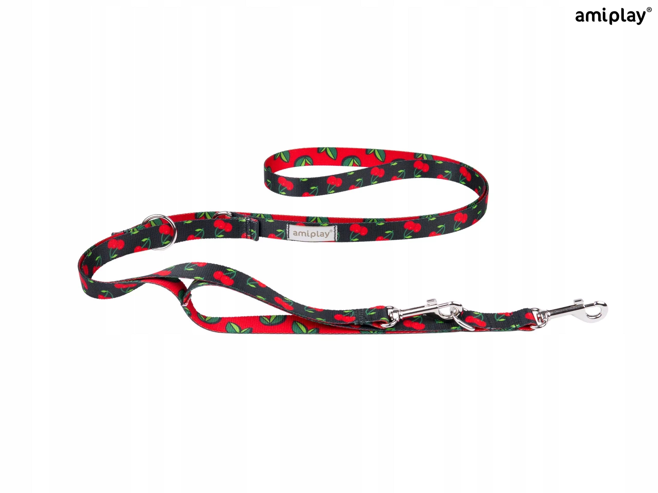 LEASH 7 IN 1 AMIPLAY BEHAPPY M 1-2M CHERRY FOR DOG