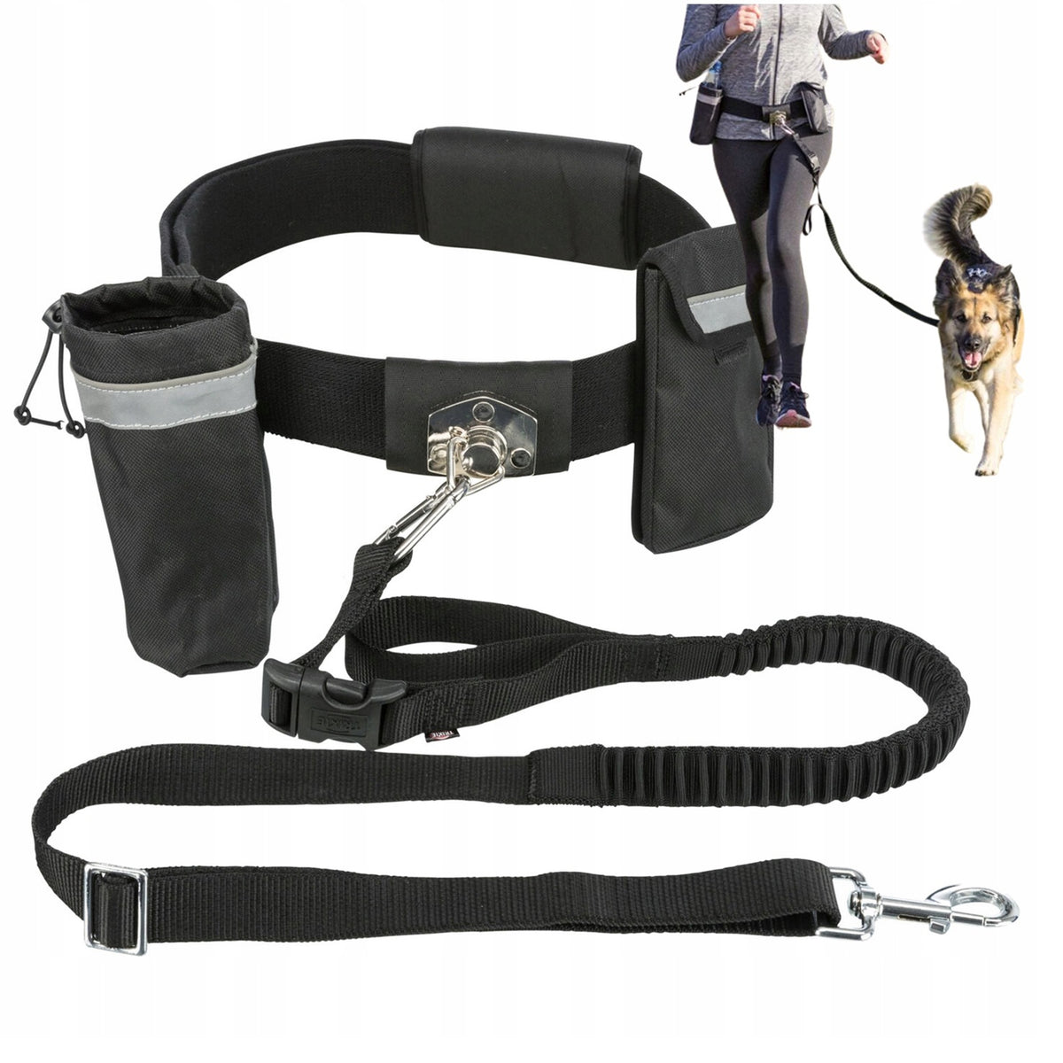 LEASH HIP BELT FOR RUNNING WITH DOG SHOCK ABSORBER