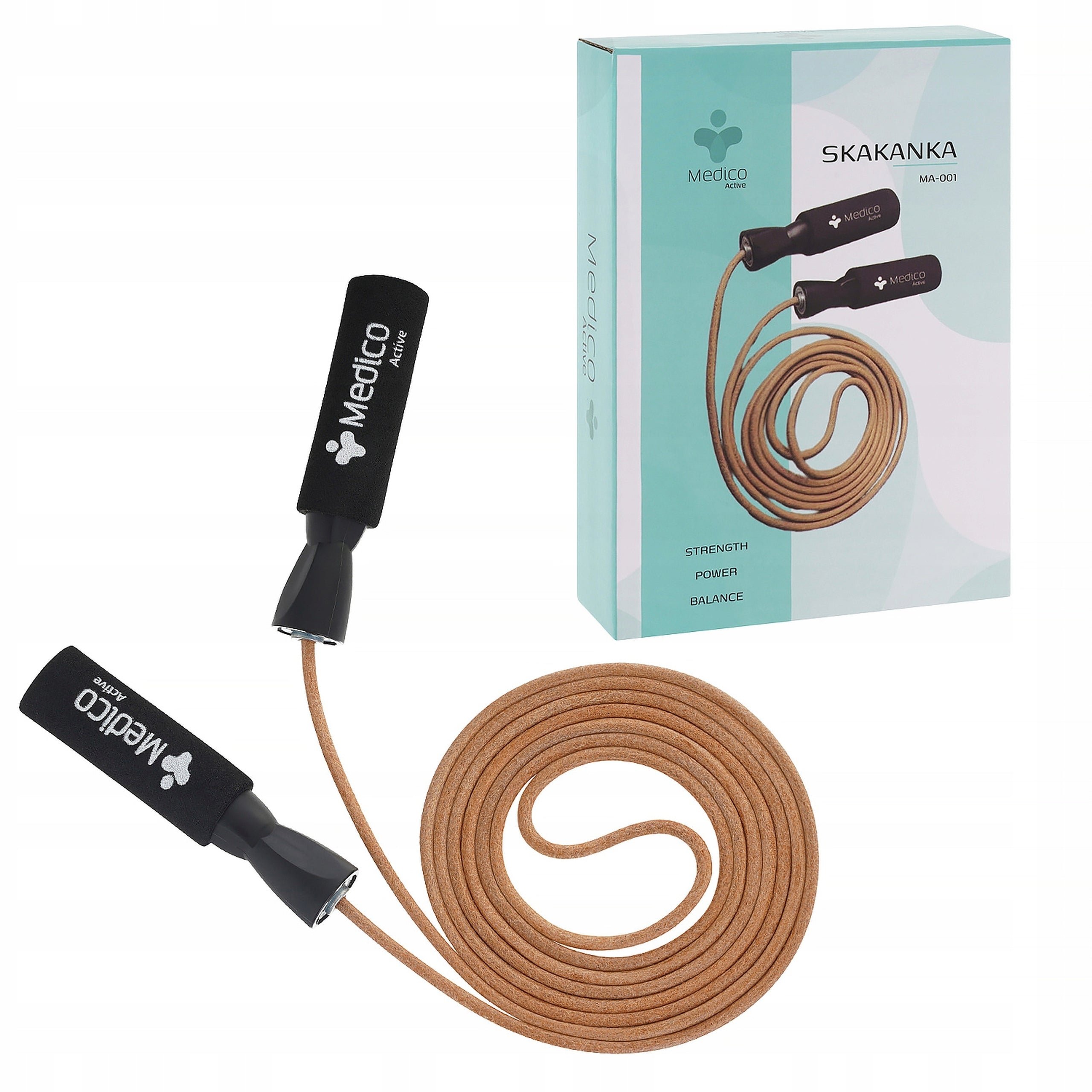LEATHER BOXING JUMP ROPE, ADJUSTABLE, NON-SLIP – CROSSFIT, TRAINING