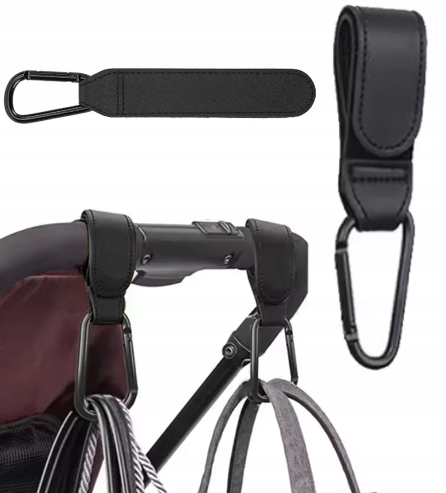 LEATHER HOOK ATTACHMENT PENDANT HOLDER FOR STROLLER BAG