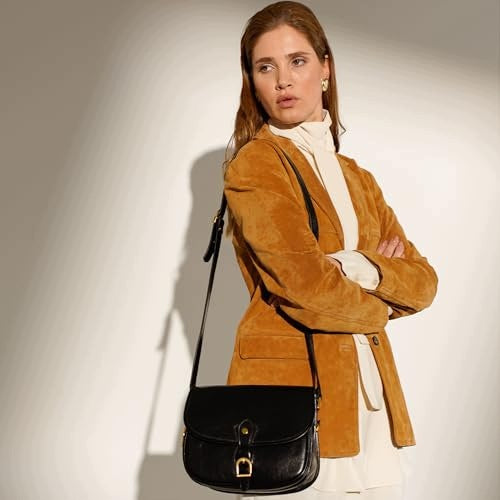 LEATHER SHOULDER BAG FOR WOMEN BLACK HANDBAG WALLET FOR HOME Manufacturer code Producent niezależny