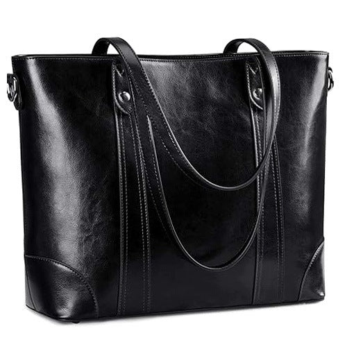 LEATHER WOMEN'S SHOULDER BAG 15 6 INCH WORK LAPTOP FOR WOMEN