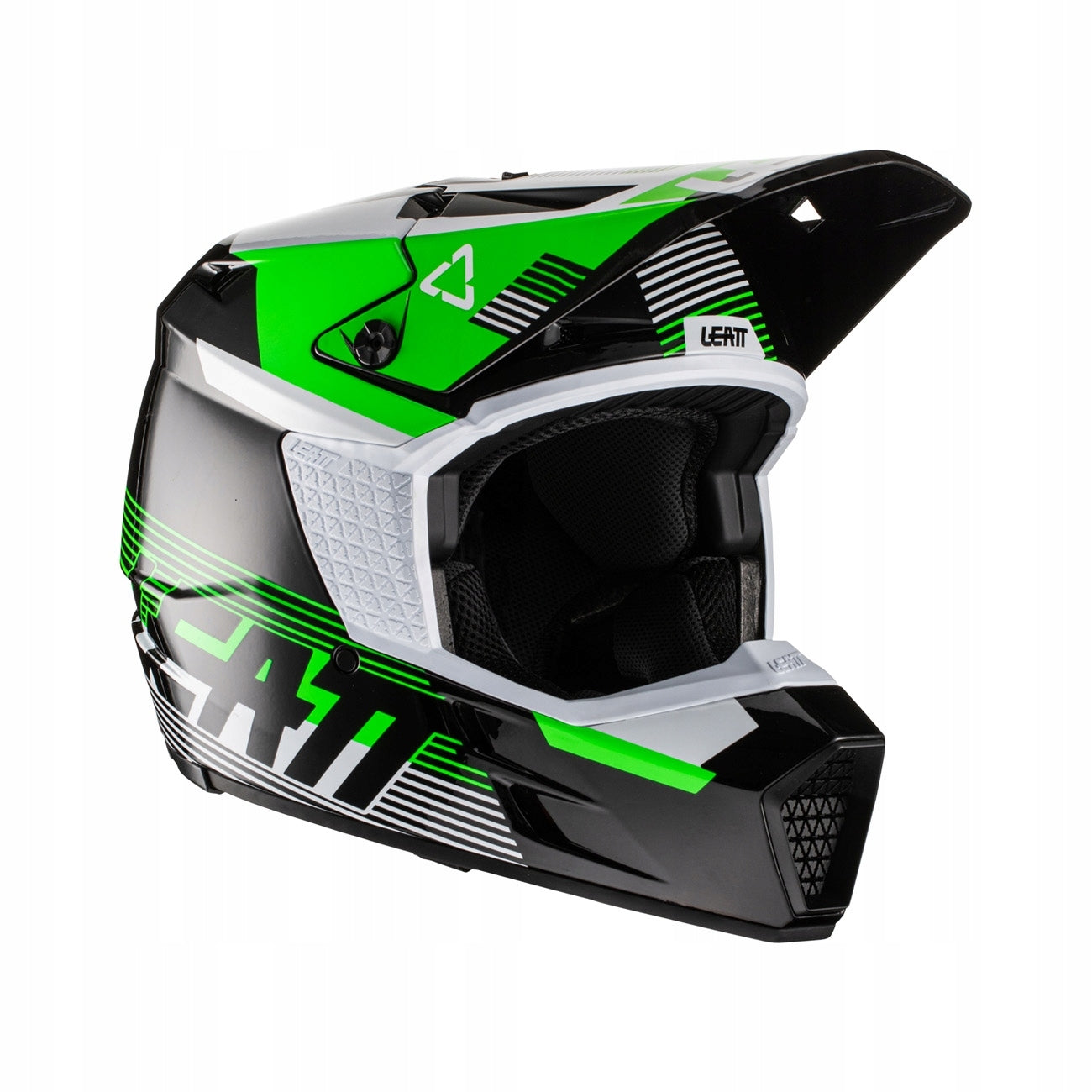 LEATT HELMET MOTO 3.5 V22 HELMET BLACK/GREEN SIZE XL (61-62