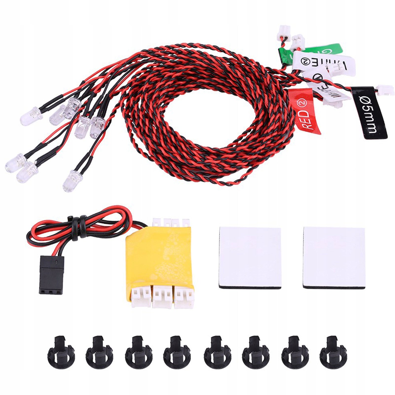 LED ANTI-COLLISION STROBE LIGHT SET 8LED FOR CAR AIRPLANE RC Packaging status original