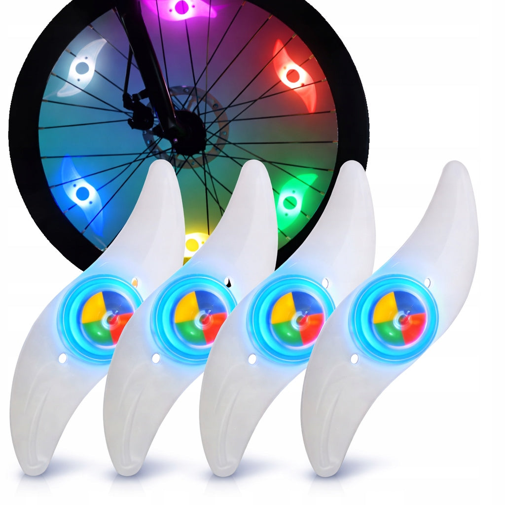 LED BICYCLE LIGHT BICYCLE WHEEL COVER GLOWING AT NIGHT BIKE 4pcs Packaging status original
