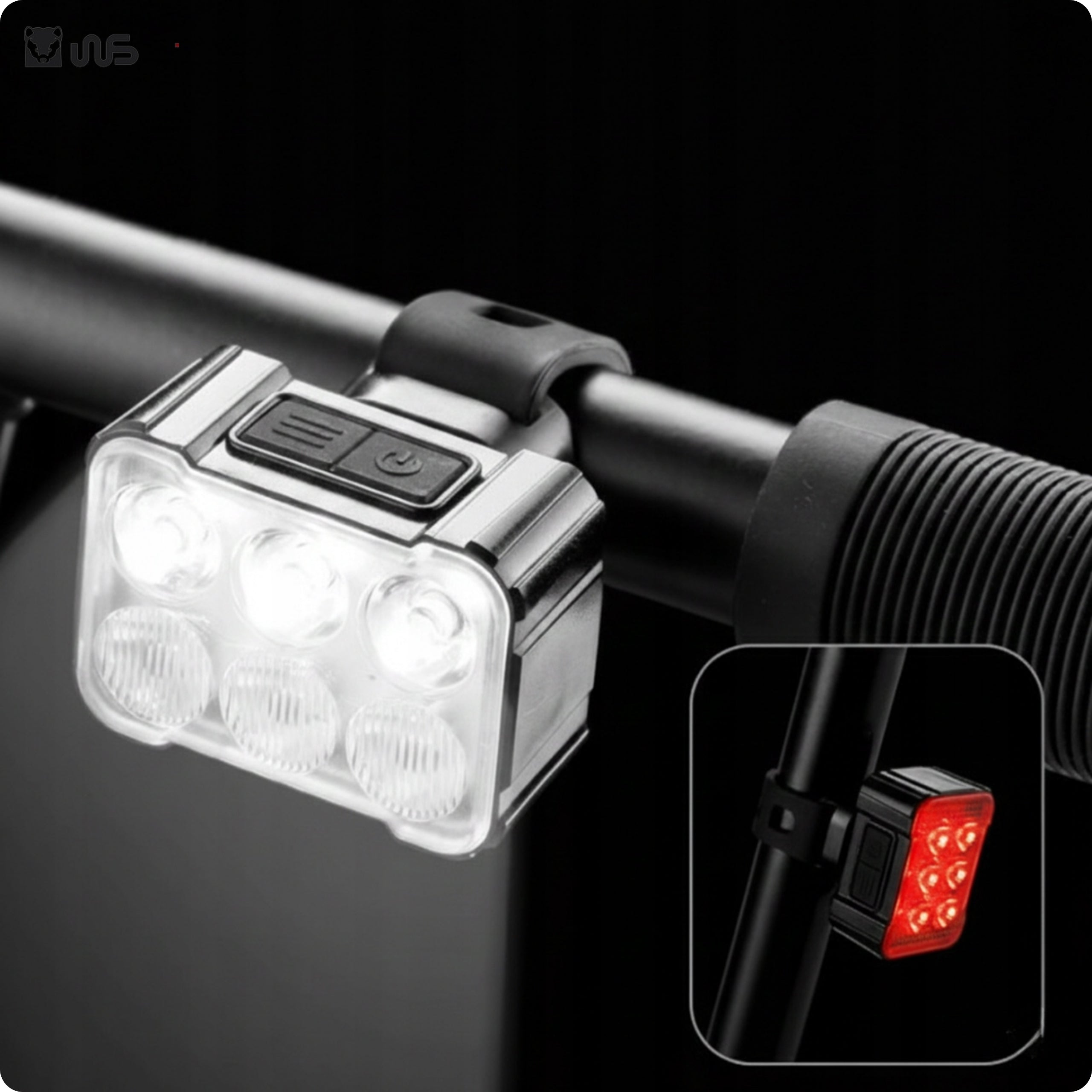 LED BICYCLE LIGHT USB C FRONT REAR Front and Rear Bike Kit Light source LED
