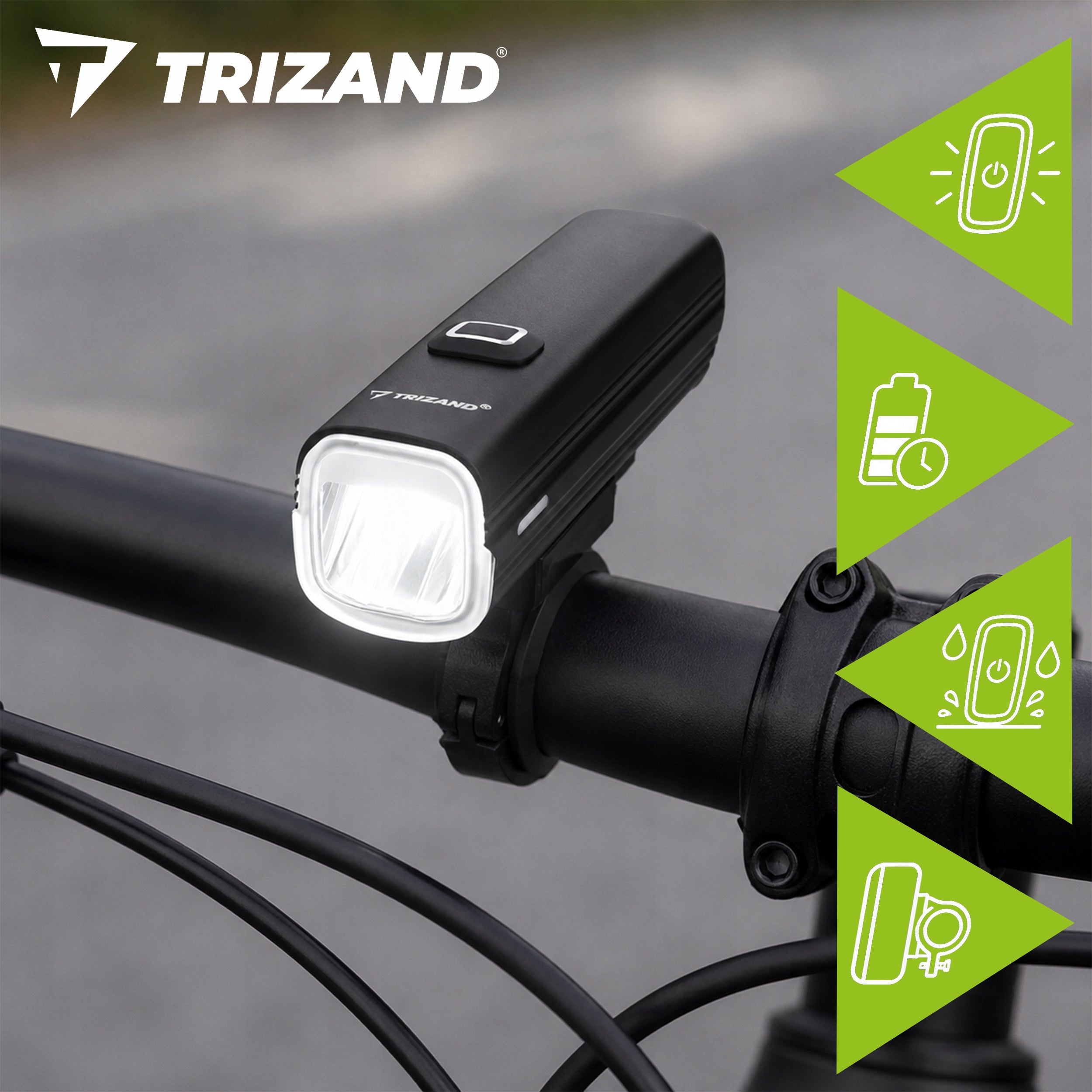 LED Bicycle Light 1000lm Rear Front Powerful Flashlight 4800mAh USB Kit Light beam 1000 lm