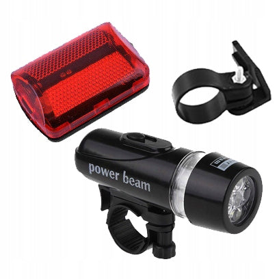 LED Bike Flashlight Set Front + Rear Lamps