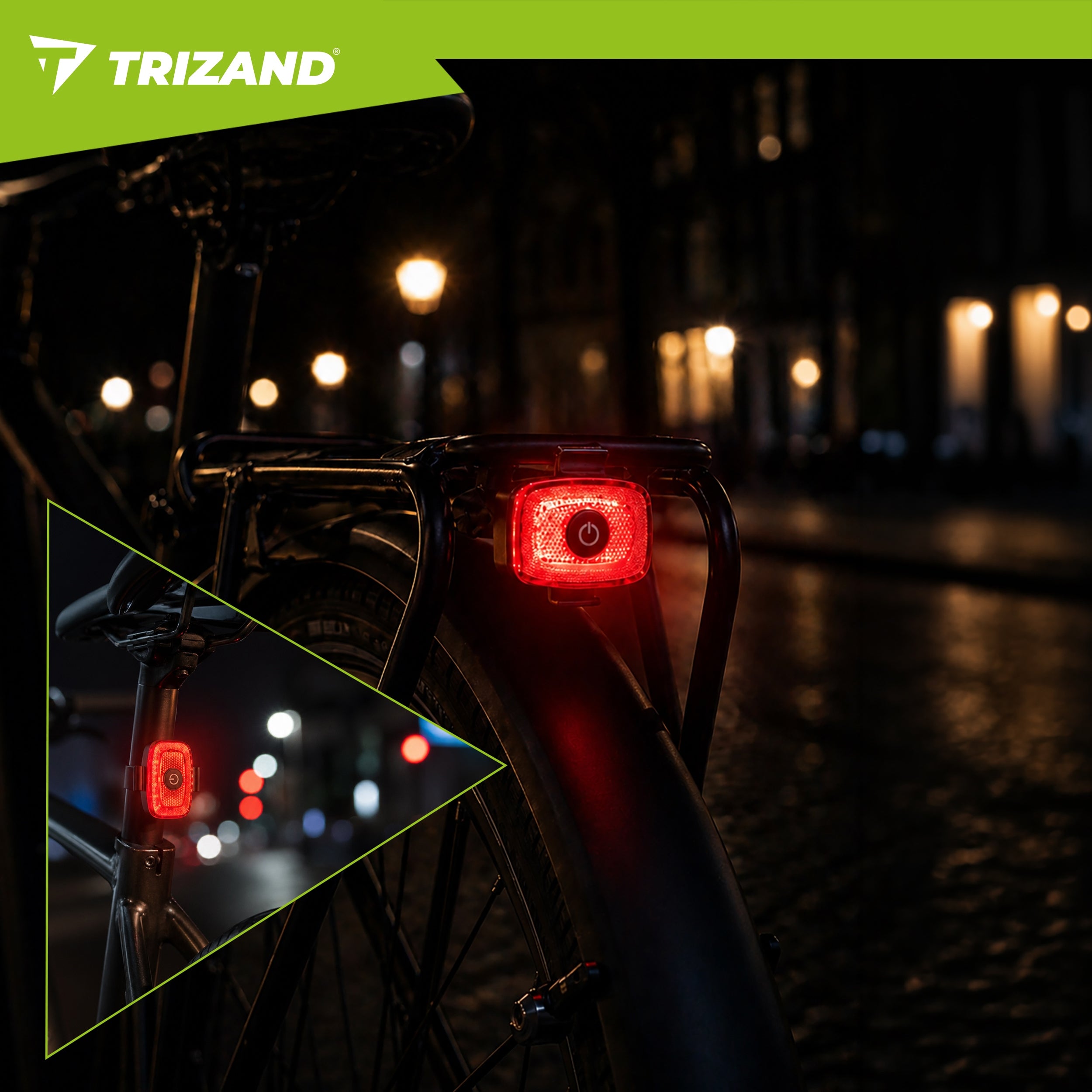 LED Bike Light 1300lm Rear Front Powerful Flashlight 5200mAh USB Kit Light beam 1300 lm