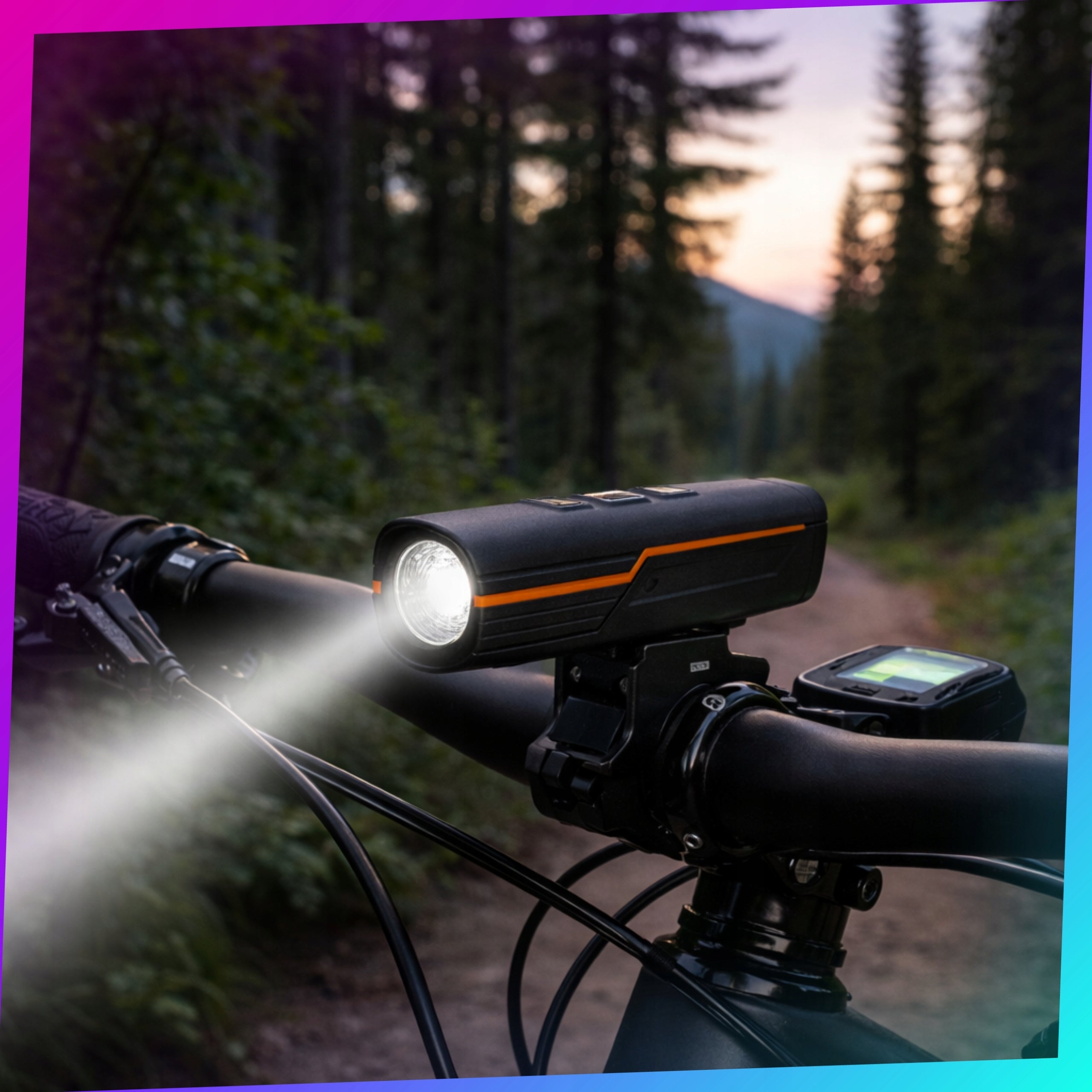 LED Bike Light 200lm Front Rear Kit USB-C Rechargeable Strong Packaging status original