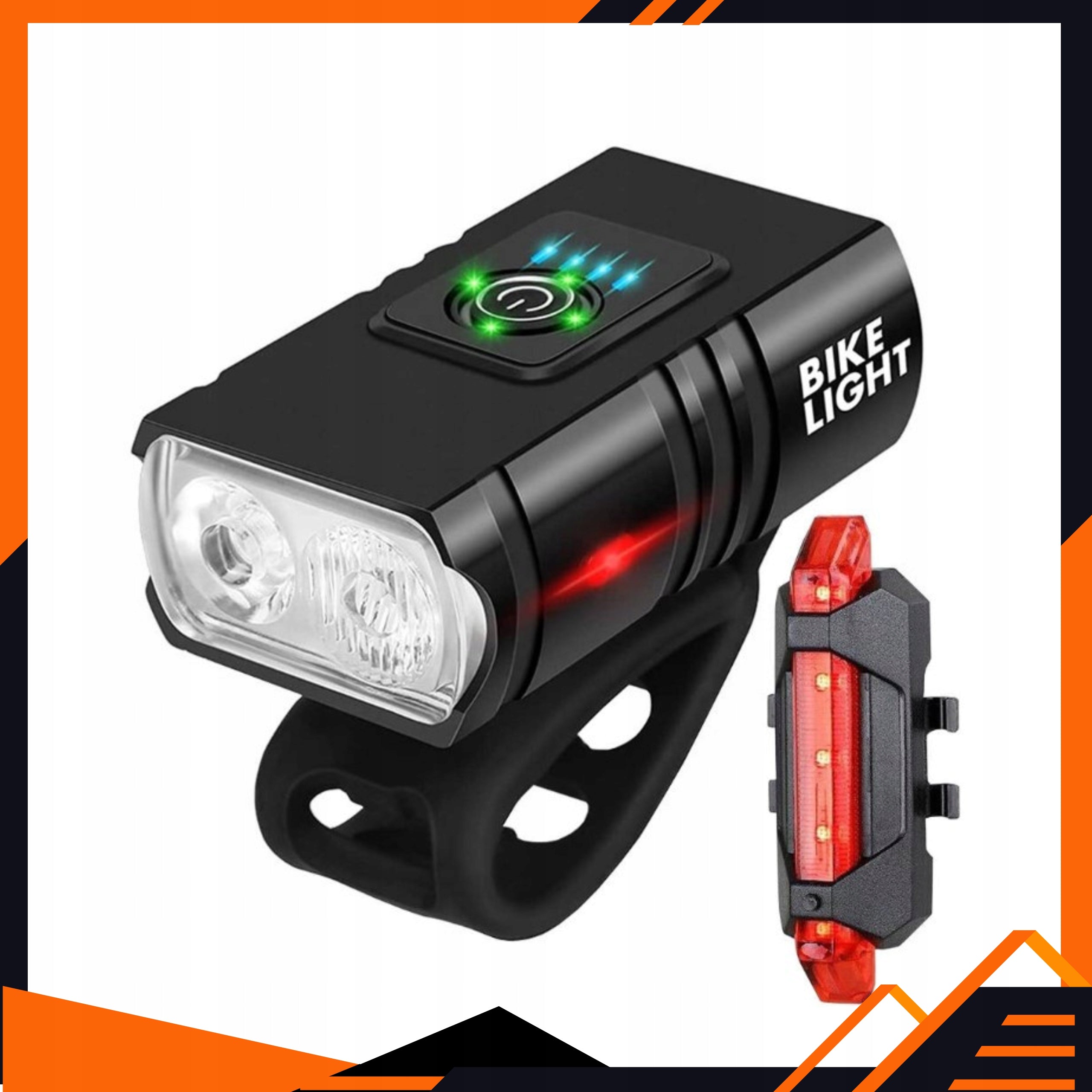 LED Bike Light Very Strong Waterproof USB Rechargeable + Freebie Rear Light source LED