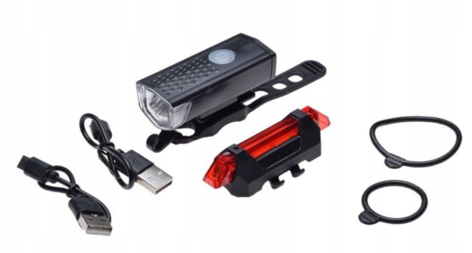 LED Bike Lights Set Front+REAR USB AWR1211 05409
