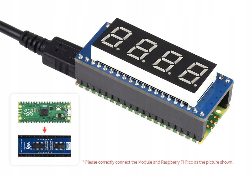 LED Display 4 Digital 8 Segment Module For Raspberry pi Pico Manufacturer WaveShare