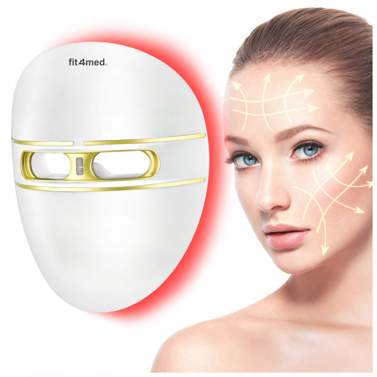 LED FACE MASK FACIAL CLEANSING FACE LIFTING ANTI-WRINKLE ACNE Brand Fit4Med