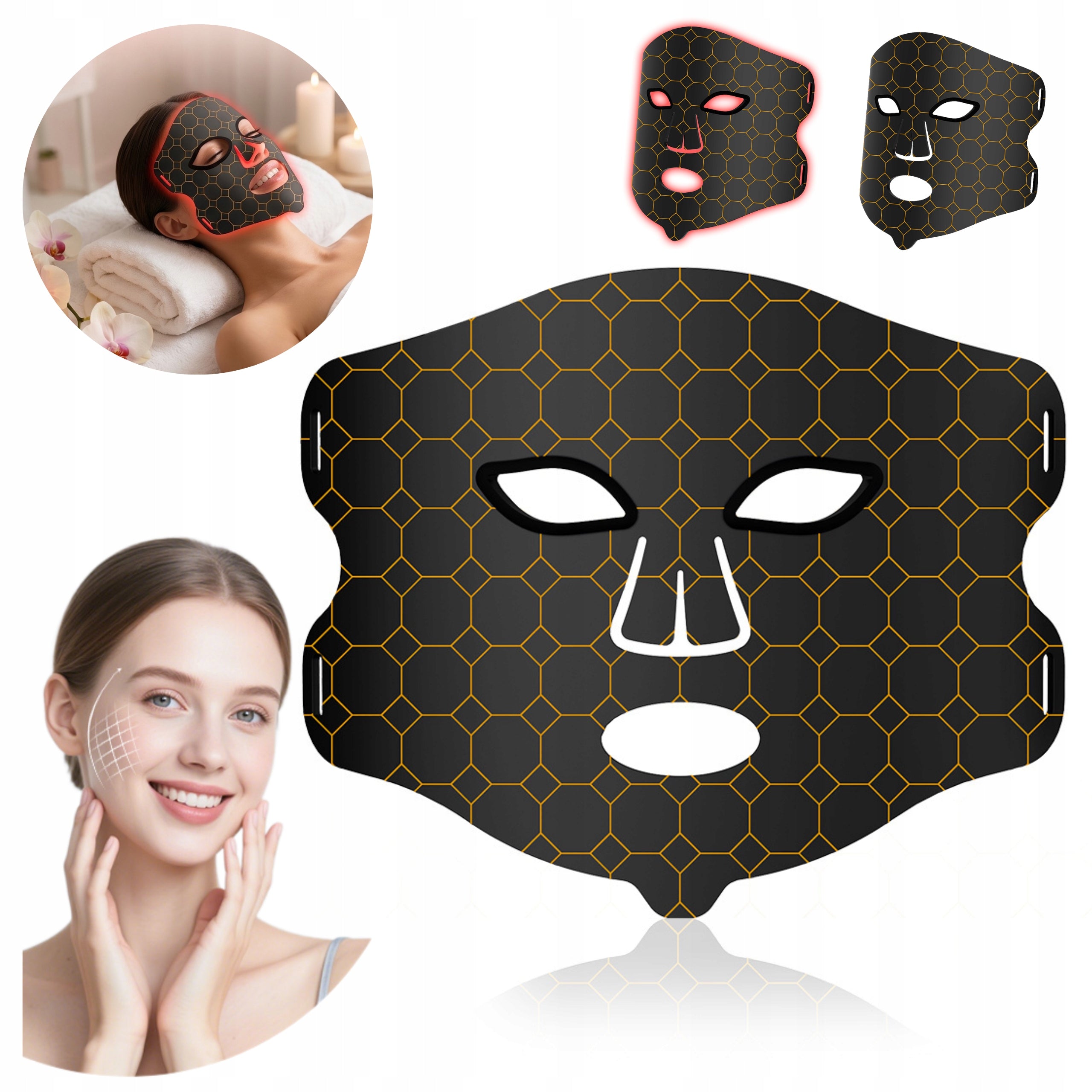 LED FACE MASK FOR SKIN REGENERATION DISCOLORATION REDUCTION WITH VIBRATION