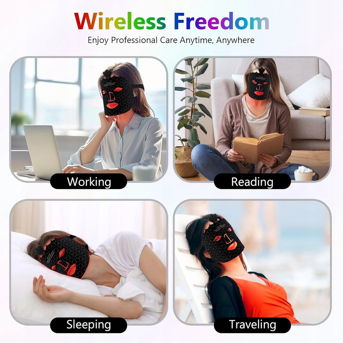 LED FACE MASK LIGHT THERAPY 7 COLORS RED LIGHT REJUVENATION Packaging status original