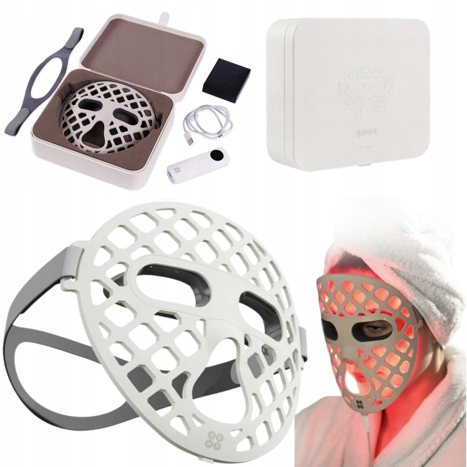 LED FACE MASK LIGHT THERAPY PHOTON THERAPY 4 COLORS SET WITH CASE