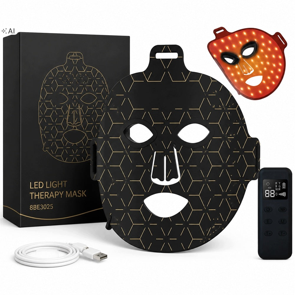 LED FACE MASK PHOTON THERAPY 4in1 CLEANSING LIFTING + REMOTE CONTROL
