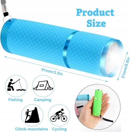 LED FLASHLIGHT FOR KIDS SET OF 8 PIECES MINI COLOR LIGHT FOR birthday Manufacturer code Bez marki