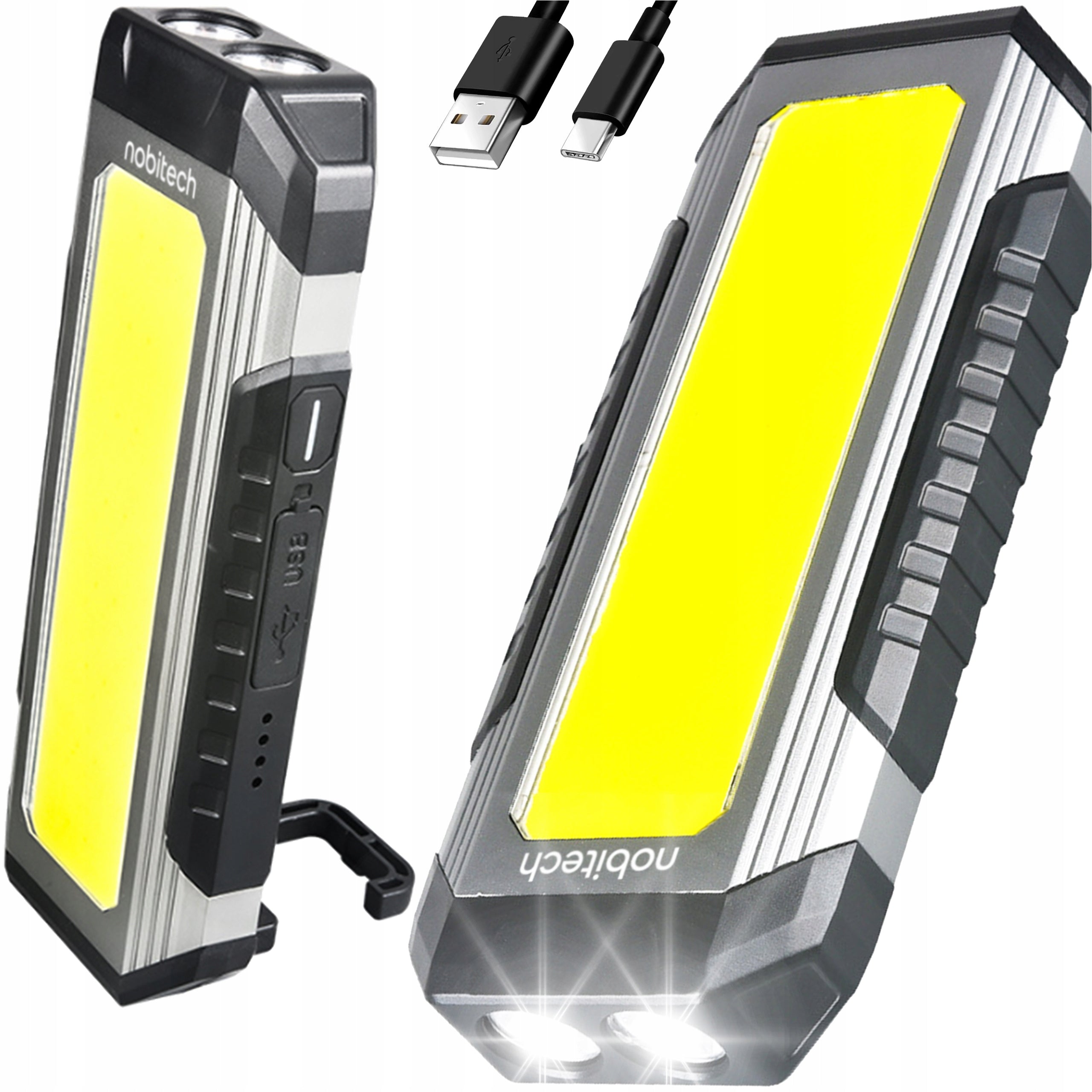 LED FLASHLIGHT WORKSHOP BATTERY LAMP XPE STRONG HOOK STAND MAGNET USB
