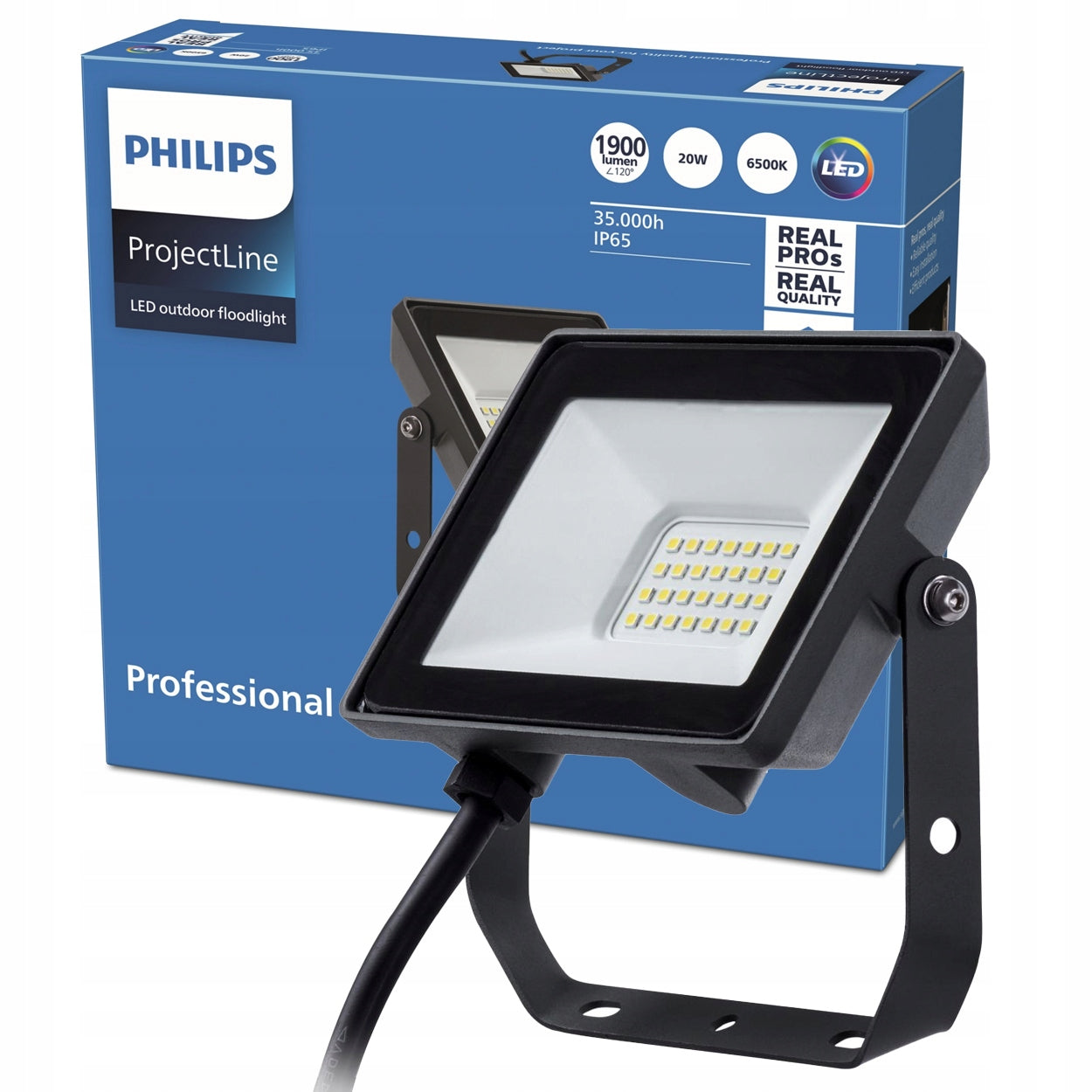LED FLOODLIGHT PHILIPS LAMP 20W 1900lm 6500K IP65 HALOGEN PROJECTLINE