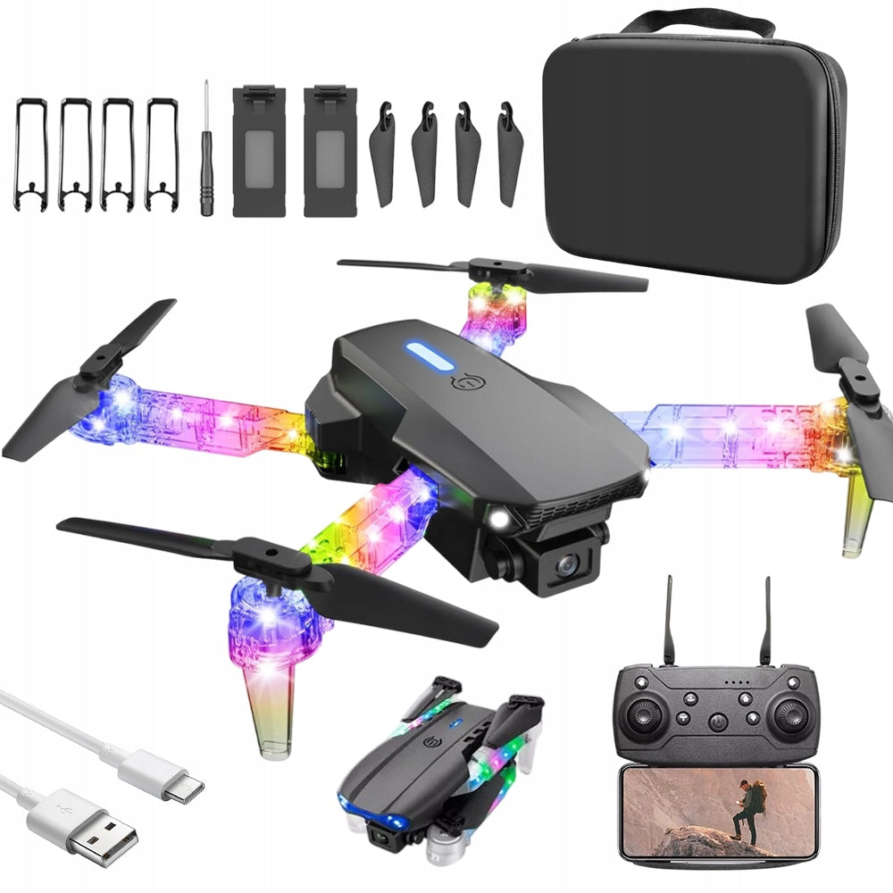 LED FOLDABLE HD DRONE FOUR-AXIS WIFI EASY TO OPERATE