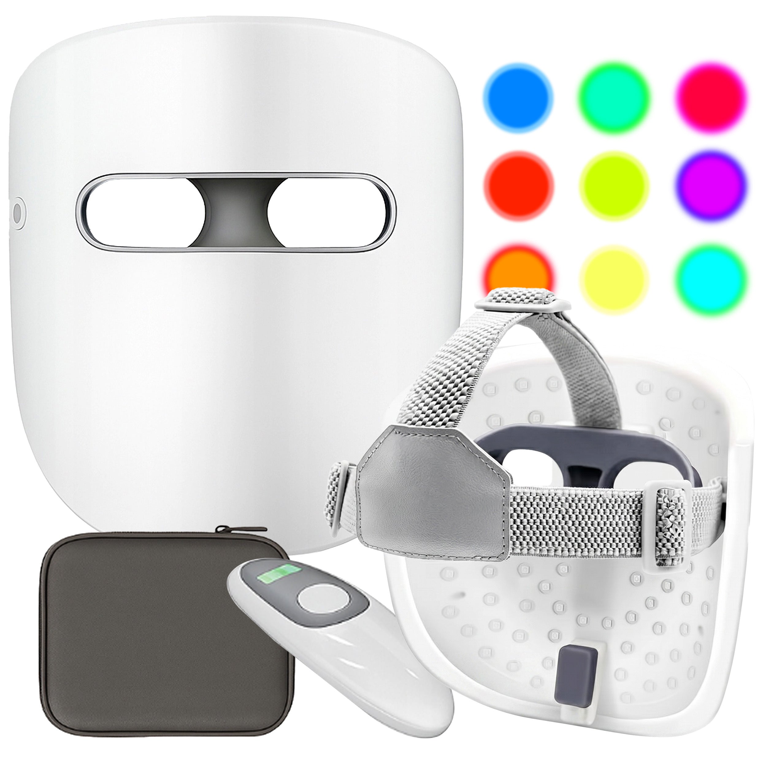 LED Face MASK 9 Colors PHOTOTHERAPY RECHARGEABLE MEDICAL DIODES CASE