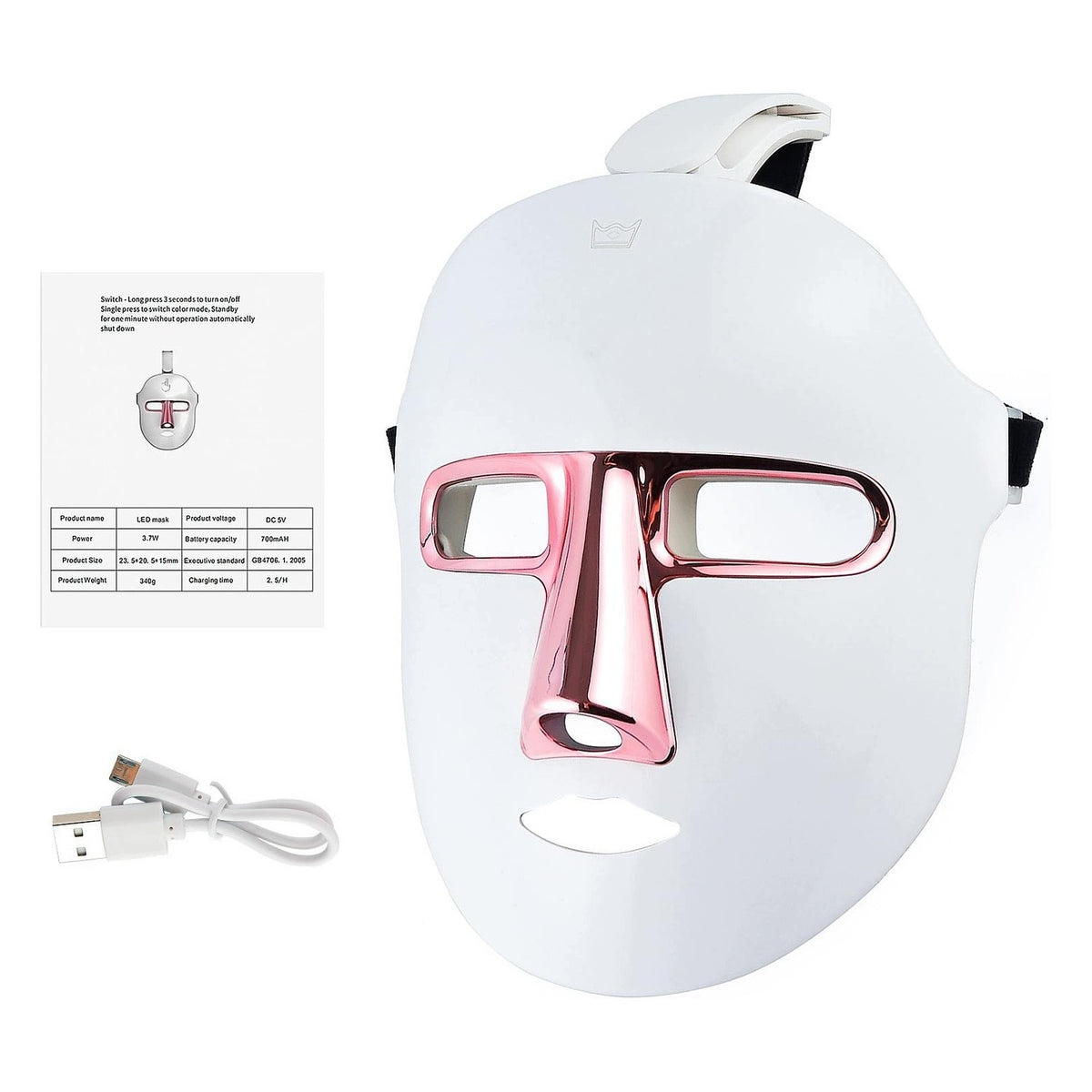 LED Face Mask - 7 Colors Therapy - With Neck Mask - Rejuvenation