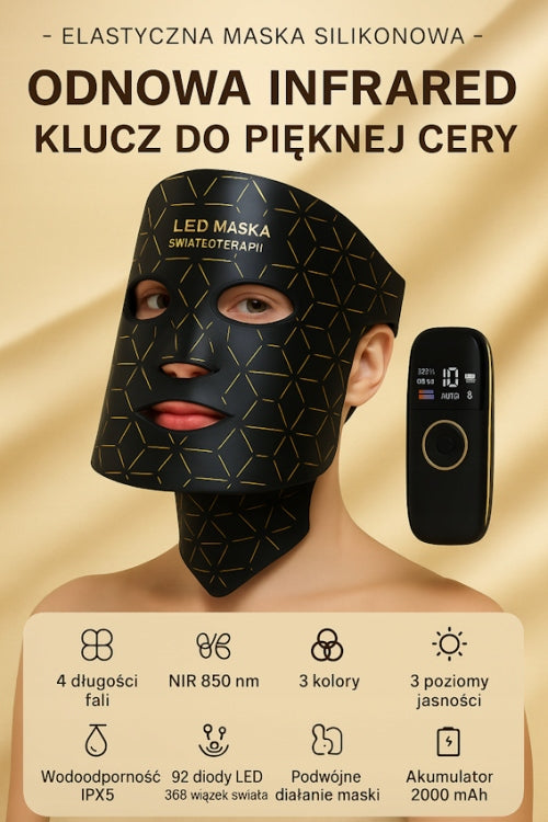 LED Face and Neck Mask with Infrared NIR 850 nm - Light Therapy Packaging status original
