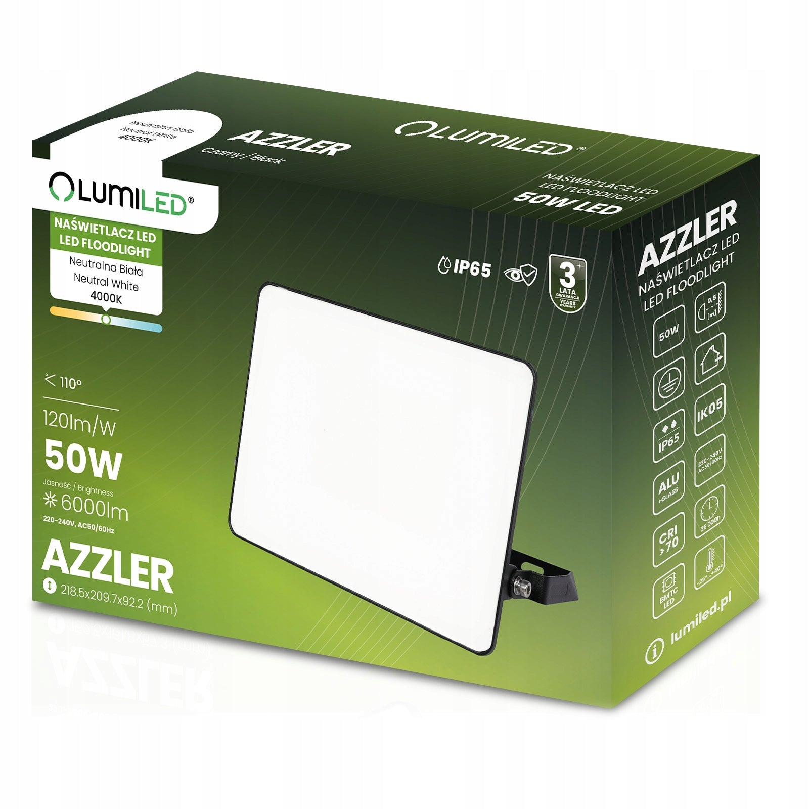 LED Floodlight 50W 6000lm IP65 Halogen Outdoor Water Resistant Lamp POWERFUL Brand Lumiled